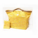 【おプレゼントに♥ティッシュケース付✨】　エコバッグ　ボタニカル　水彩　花柄　黄色