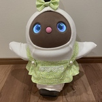 ラボット服　グリーンお花柄オーバーオール