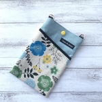 くすみブルー北欧フラワー＊スマホポーチ＊スマホショルダー＊スマホケース＊ミニショルダー＊サコッシュ