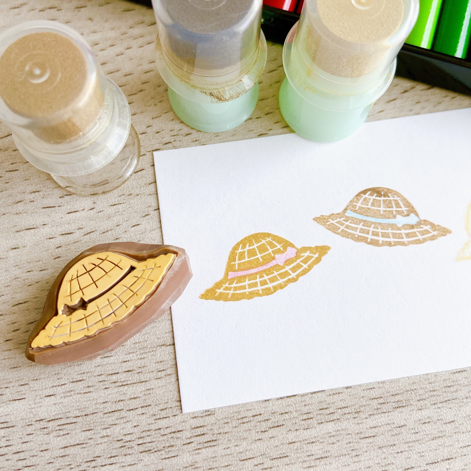 消しゴムはんこ　ありがとう〜はりねずみと麦わら帽子〜 消しゴムはんこ ありがとう〜はりねずみと麦わら帽子〜