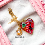 【人魚姫の洞窟🧜‍♀️💕🏰】貝／マーメイド／マリン／かすみ草／ドライフラワー／ペンダント／ネックレス／ゴールドチェーン／パール／ハート／ゴールド／赤