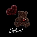 ビーズ刺繍のブローチ　-テディベア&ハート-teddy bear&heart