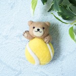 ひょっこり！羊毛フェルトブローチ　テニス