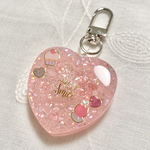 ♡ピンクのきらきらハート　シェイカーキーホルダー♡