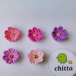 つまみ細工マグネット ピンク ５個セット