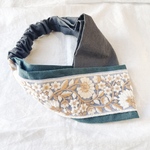  インド刺繍リボンのクロスターバン（片側）　　ヘアバンド　ターバン