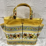 【ハンドメイド】♡ひまわりとボーダー柄♡ポケット沢山お散歩バック