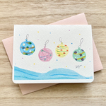 透明水彩画　2枚セット「ヨーヨー」イラストミニカード  バースデーカード    メッセージカード　夏　暑中見舞い　父の日　母の日　祭り　縁日