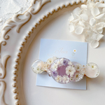 ドライフラワー𑁍𓏸𓈒ヘアクリップ  レジンヘアクリップ    レジン  