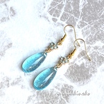 (再販)アクアブルーカラーのお花ピアス(イヤリング)