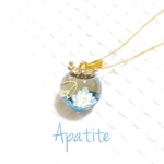 *艶*Blue Apatite Orgonite オルゴナイトのネックレス 606-02 K16GP 40cm #4845956