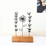 ②ワイヤーフラワーの木の置物　母の日　フラワーワイヤーアート　インテリア　ワイヤークラフト　針金アート