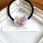 レジン  猫ちゃん　ボタニカル　ヘアゴム
