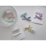 キッズヘアアクセサリー　キッズヘアピン　クリップ　出産祝い　ギフト　butterfly & simple ribbon clip   