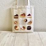 Cafe-sweets☆羊毛刺繍 キャンバストート〜スイーツ&すいーつ🍓🍰🧁
