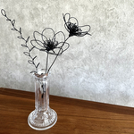 レトロなお花の一輪挿し　2本セット　ワイヤーアート