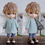 ミントグリーン2 袖まくりカーディガン（ねんどろいどどーるオビツ11共有サイズ）