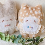 ＊着せかえできちゃう＊　ねこのぬいぐるみ ♡ ここたん（バンビ柄・ねこ）〜癒しのほんわか顔〜 エプロン付