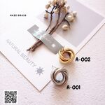 再…×再販♡　4個入り（2ペア）＊インポート＊ ピアスポスト3蓮サークルデザイン（ゴールド）