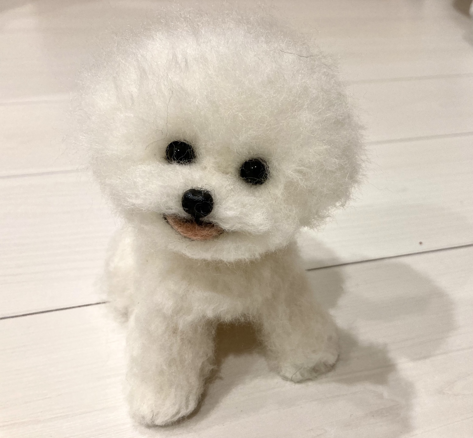 羊毛フェルト 犬 ビションフリーゼ 羊毛フェルト Q version ビションフリーゼ 【フェイワ フェイワ