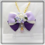 【sale】季節のリボンバッグチャーム～紫陽花【紫】