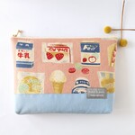 【sale】4.ポケット付・大きめポーチ　＊マチ約4cm タイプ　/retro sweets