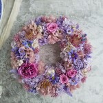 母の日ギフト【特別価格】Pleine lune＜Happy lavender＞＊紫陽花＊満月＊フラワーリース＊すみれ色＊プリザーブドフラワー＊お花＊結婚祝い＊新築祝い＊お誕生日祝い＊母の日
