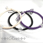༅೫選べる重ね付け用೫༅ 天然石 パワーストーン ブレスレット　#minne_new #マクラメ　#水晶　#オニキス