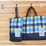 M様オーダー品：カラフルチェックの通園・通学5点セット
