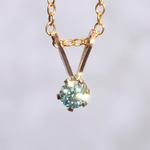 極上の輝き◇モアサナイト 一粒ネックレス◇3mm《ブルー》【14kgf】金属アレルギー対応◇ダイヤモンド類似宝石