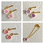 リカちゃんお花ピアス（紫陽花）