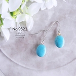 No.9321　程よい　大きさ　シルバー　楕円　ターコイズ　ピアス/イヤリング