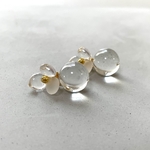 ●7  -  2way  flower × clear round.  -  earrings （ クリアピアス お花ピアス ）