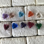 ガラスのハート玉おトク10個セット　A