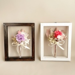 父の日　カーネーションの壁にかけれるミニブーケ　ピンク　カーネーション　壁掛け　額縁　アレンジ　無料ラッピング