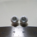 No.135 【10mm】 小さな グラスアイ ドールアイ ハンドメイドドール 材料　約9.7mm/9.7mm（グレー）