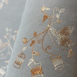 刺繍布＜イト・トリドリ＞綿麻キャンバス30センチ　サックス×オレンジグラデーション糸
