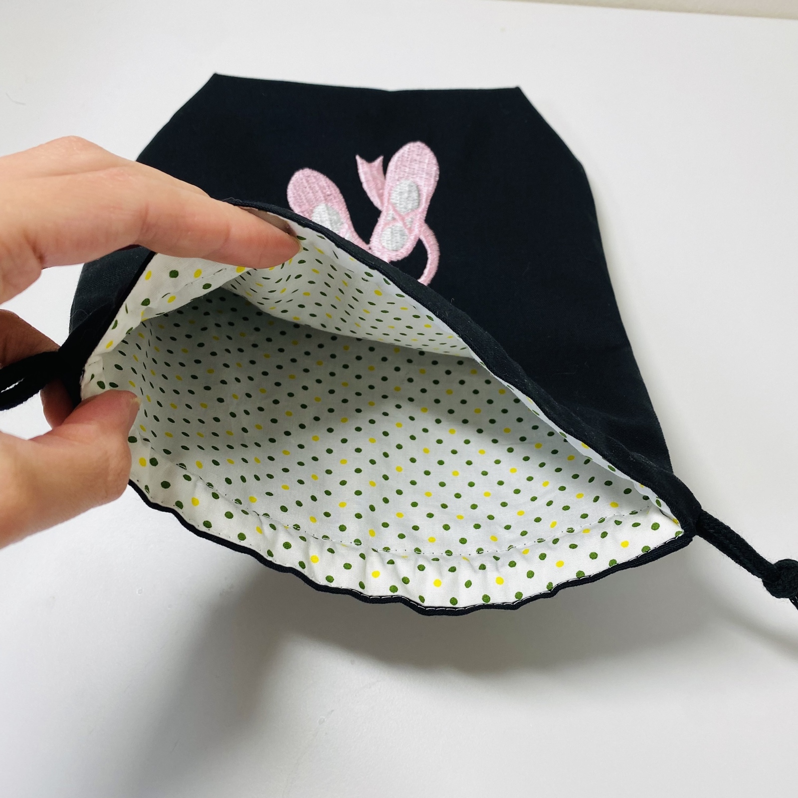 お名前刺繍無料サービス】バレエシューズ刺繍☆ 給食袋（巾着