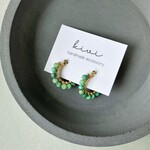" 再販 " green chalcedony フープピアス/イヤリング