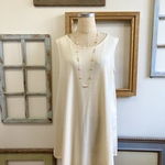 使えるタンクトップ❤️すそフレアのタンクトップチュニック　イエローベージュ（サイズフリーL）