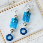 クリアブルーの輪とPVCブルー🔵ピアス＊イヤリング