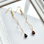 【受注生産】ブラックオパールの2wayロングピアス✩.*˚天然石×14kgf
