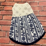 girly white ＆navy レース模様ノースリーブワンピース　Ｓ