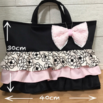 ドレスのようなレッスンバッグ(ブラック&パステルピンク)