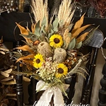 Natural Chic ネイティブフラワー&向日葵bouquet  紫陽花