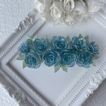 大きめバレッタ「Blue rose」　送料無料