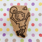 バドミントンをしてる女の子はんこ（お団子）