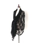 ローズ🌹   羽織れる レース ショール カーディガン  Noir ～お好みによりますが洋装から和装まで～ 大輪 バラ