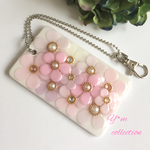 ＊アイシーピンクパープル❤︎ポーチュラカのICカードケース＊定期入れ