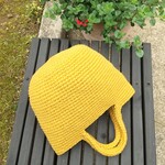 kuri_m···様専用　麻ひもバッグ　模様編みかごバッグ　イエロー
